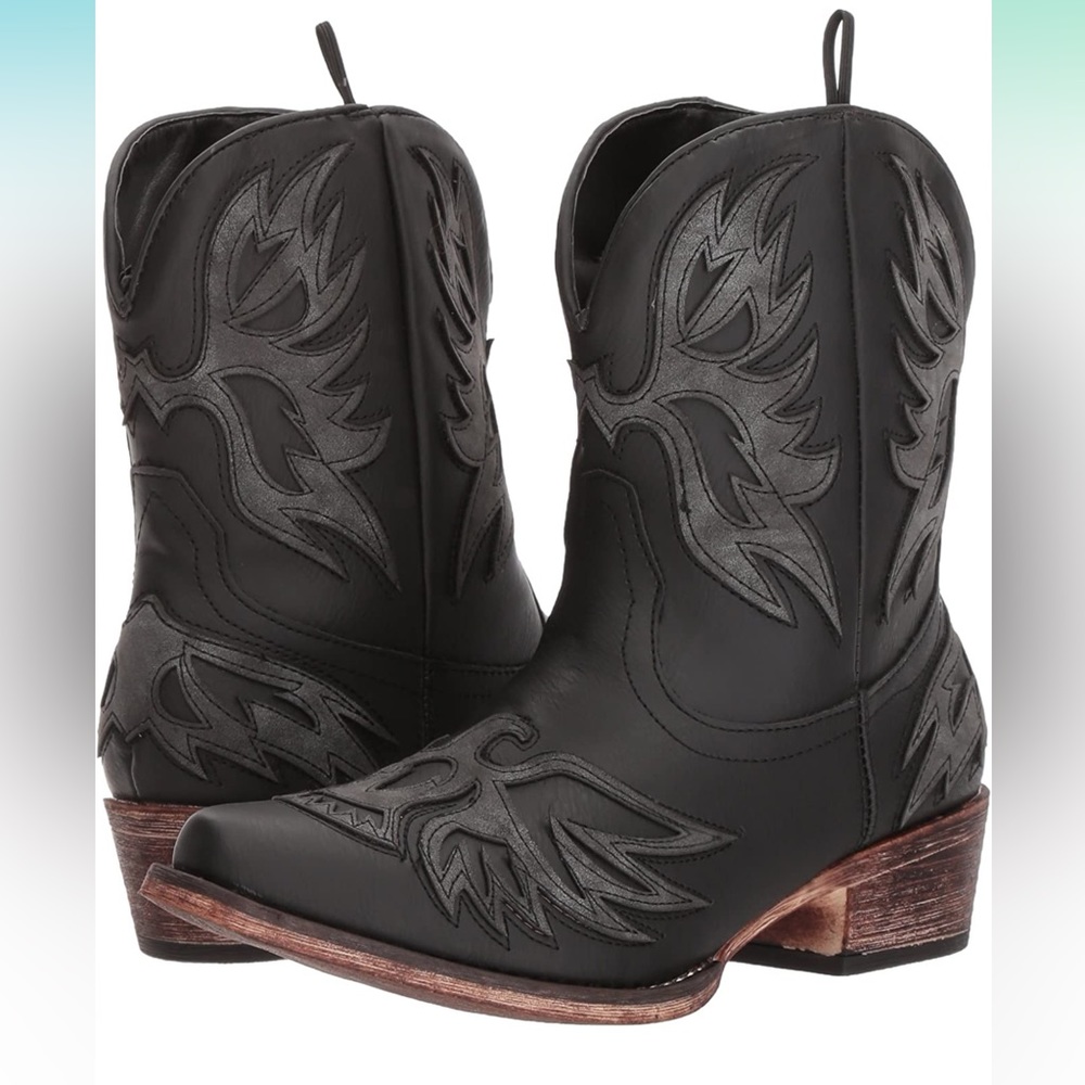 Roper black western booties